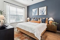 Experience tranquility in this beautifully designed bedroom, perfect for restful nights.