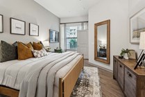 Immerse yourself in the comfort of this stylish bedroom retreat, designed for relaxation and tranquility.
