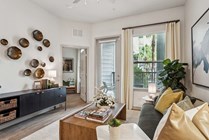 Experience the allure of modern decor in this elegantly designed living room.